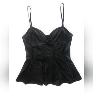H&M Sexy Black Corset Peplum Top – Size Small